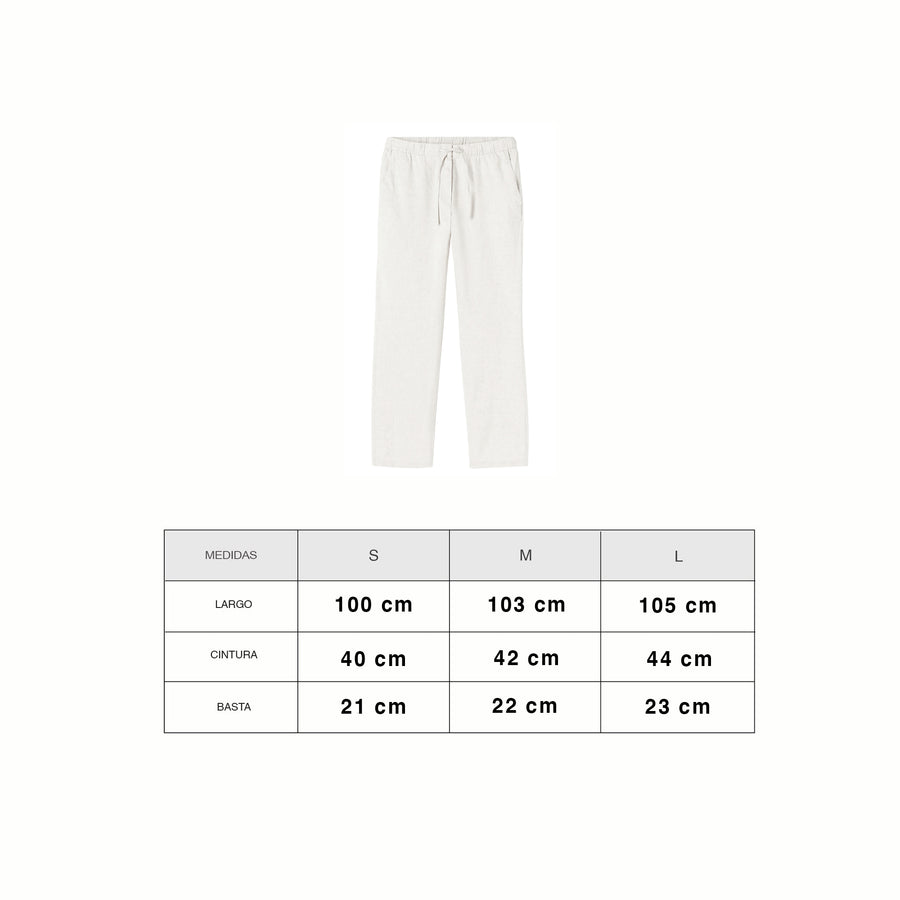 Bone Lino Pant