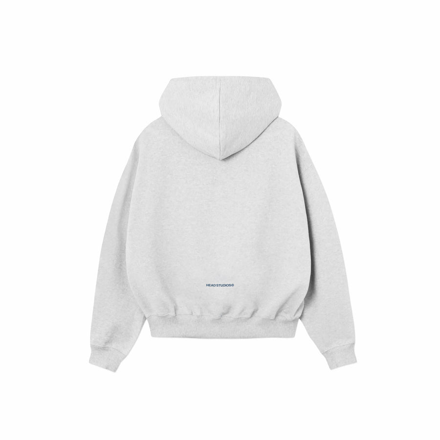GREY MARL HOODIE CROPPED